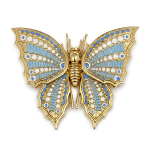 Broche de Mariposa de Latón Chapado en Oro, Joyería Clásica para Mujer, Regalo para Compromiso, Boda o Fiesta - Product Image 1
