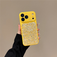 Coques de téléphone tendance en cuir texturé avec paillettes scintillantes pour iPhone 18 Pro Max, compatibles avec les modèles Apple 17 Pro/16/15