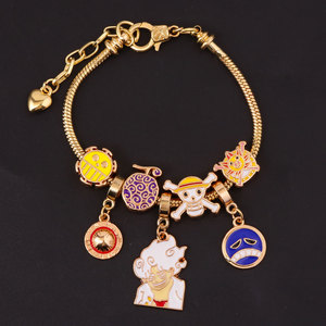 Gelang Logam DIY Anime Dewa Matahari Kelima Nika Luffy, Gelang Berliontin, Gelang Rantai Manik-Manik yang Dapat Disesuaikan - Product Image 4