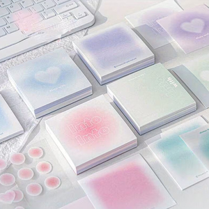 Imprescindibles para el Regreso a Clases: Blocs de Notas con Hojas Sueltas sin Adhesivo, con Diseño de Corazón en Degradado, en Caja de PP, Bloc de Notas de Papel Sulfúrico, Pegatinas Decorativas - Product Image 6