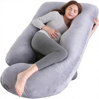 Oreiller de maternité en forme de U de 57 pouces pour tout le corps, housse amovible, soutien respirant réglable pour le dos, les hanches et les jambes