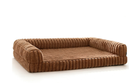 L Hundebett & Sofa, Wasserdichtes Memory-Schaum Haustierbett mit Erhöhten Kanten, Rutschfester Basis, Abnehmbarem & Waschbarem Cordbezug