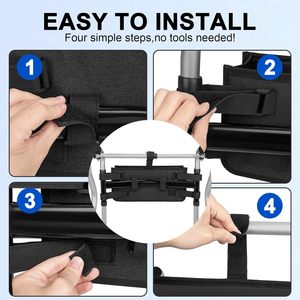 Cesta Plegable MSMT Walker, Bolsa de Almacenamiento Plegable de Gran Capacidad con Portavasos, Accesorios Desmontables para Personas Mayores (Negro) - Product Image 6