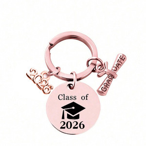 Llavero de Acero Inoxidable para la Temporada de Graduación 2026, Colgante Metálico Grabable, Logotipo Personalizado, Lote Pequeño, Regalo para Colgar en Bolsos, Coches o Teléfonos - Product Image 3