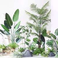 Plantes Artificielles et Arbres pour Décoration d'Intérieur, Faux Bonsaï en Plastique, Pots Modernes, Aménagement Paysager de Jardin, Faux Palmiers d'Intérieur