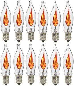 Ampoule classique de haute qualité en verre transparent en forme de bougie C18, ampoules à flamme vacillante pour la décoration de Noël, 120 V 3 W - Product Image 1