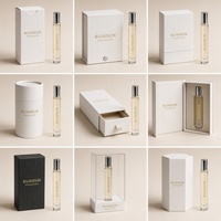 Flacon de parfum en verre fin avec bouchon chromé argenté, boîte cadeau en deux parties avec insert en mousse, flacon de Cologne vide arrondi, emballage de luxe