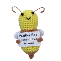 Énergie positive abeille câlin poche Mini laine tricot poupée à la main en peluche Art déco mobile maison chambre décoration porte-carte