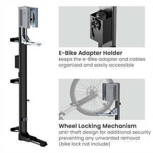 Support mural vertical pivotant LBM12-02 Easylift pour vélo, support de rangement pour vélo, support pour vélo électrique, pour intérieur, maison - Product Image 4
