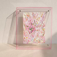 Support d'affichage sur pied en acrylique de 3 mm d'épaisseur, écologique, style Art Déco, personnalisé en usine, vente en gros, pour blocs d'images et œuvres d'art de bureau