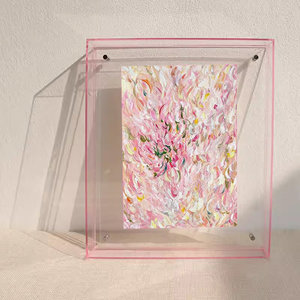 Support d'affichage sur pied en acrylique de 3 mm d'épaisseur, écologique, style Art Déco, personnalisé en usine, vente en gros, pour blocs d'images et œuvres d'art de bureau - Product Image 3