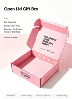 Boîte cadeau rigide haut de gamme écologique à couvercle entièrement ouvrable avec impression intégrale personnalisable pour les accessoires de beauté et de maquillage