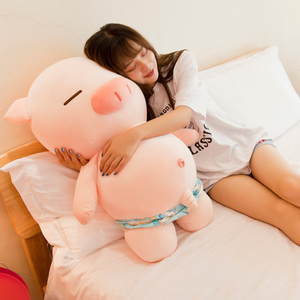 Peluche a forma di maiale da spiaggia, carino <span class=keywords><strong>e</strong></span> coccoloso, imbottito in cotone PP, cuscino antistress, costumi rimovibili <span class=keywords><strong>e</strong></span> indossabili, statuetta divertente - Product Image 2