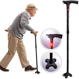 Bâton de marche béquilles pour adultes handicap médical quatre jambes canne personnes âgées quatre jambes bâtons de marche réglables - Product Image 4