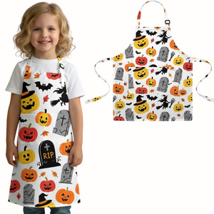 Babero de cocina ajustable para niños, <span class=keywords><strong>delantal</strong></span> de cocina personalizado, conjunto de sombrero de Chef, <span class=keywords><strong>delantal</strong></span> de poliéster sin mangas reutilizable para pintura de niños - Product Image 1