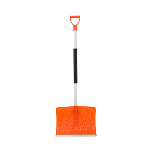 Pelle à neige à grande tête avec poignée en bois en forme de D et lame en plastique, manche de 100-120 cm pour le nettoyage et l'élimination de la neige sur les allées de voitures - Product Image 1
