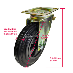 Werks-Direkt vertriebs durchmesser 200mm, 8 Zoll Gummi-Hoch leistungs rollen Universal-Bremsscheiben Mülleimer rollen - Product Image 4