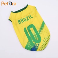 Gilet de football respirant en polyester Petora, imprimé équipe nationale, pour chien, idéal pour l'été, les fêtes de football, Noël et Halloween – Meilleure vente