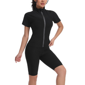 Ensemble de sudation thermique haute performance pour femme, avec revêtement isolant et rétenteur de chaleur, comprenant une veste à col montant zippée et un pantalon - Product Image 6