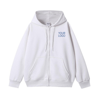 Sweat-shirt unisexe en coton pur 350G à capuche et fermeture éclair, coupe ample et tendance, personnalisable avec logo – Best-seller en Polynésie française