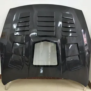 Mesin Bonnet C kaca serat karbon gaya C tudung transparan cocok untuk Nissan GTR R35