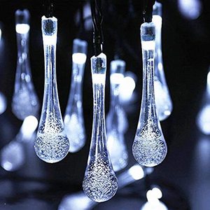 Lampe solaire en forme <span class=keywords><strong>de</strong></span> <span class=keywords><strong>goutte</strong></span> d'eau 6M, 30led, forme <span class=keywords><strong>de</strong></span> <span class=keywords><strong>goutte</strong></span> d'eau, féerique, pour décoration <span class=keywords><strong>de</strong></span> jardin, fête, cour, noël et décoration, livraison gratuite - Product Image 1