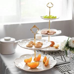 Bandeja Redonda de Cerámica para Servir Postres, Aperitivos, Té, Cupcakes, para Fiestas, Bodas, de 3 Niveles, 6, 8 y 10 Pulgadas - Product Image 3
