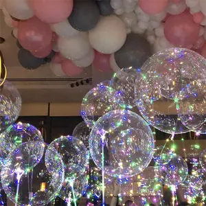 Vente en gros 2023 Ballon Bobo 18 pouces Ballon bobo transparent à LED avec guirlande lumineuse pour Noël Nouvelle forme Festival Party