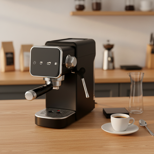 Cafetera Eléctrica Semiautomática Italiana de 15 Bares, Acero Inoxidable, Pantalla Táctil, 1350W, Espumador de Leche Instantáneo, para Uso Doméstico y Hotelero - Product Image 2