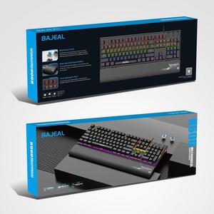 Teclado mecánico para juegos con cable ergonómico OEM BAJEAL K600 con almohadilla de soporte para muñeca - Product Image 6