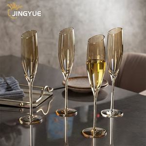 Lot de Coupes <span class=keywords><strong>à</strong></span> <span class=keywords><strong>Champagne</strong></span> de Luxe Personnalisées 180ml 6oz, Flûtes <span class=keywords><strong>à</strong></span> <span class=keywords><strong>Champagne</strong></span> en Cristal Ambré pour Mariage - Product Image 4