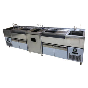 Nouvelle station de barman personnalisable avec stockage de glace et construction en acier inoxydable, station de bar à cocktails haute productivité - Product Image 1