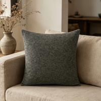 Coussin décoratif carré moderne en polyester lavable, style lin, couleur unie, écologique, doux, pour canapé/lit/bureau