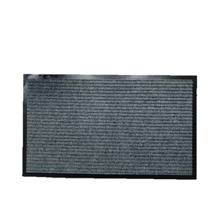 Tapete de Entrada Gris a Rayas, Rectangular, de Polipropileno con Base de PVC Antideslizante, para Uso Doméstico, Estilo Moderno, Tejido, Grosor Medio - Product Image 4