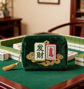 Pochette de voyage en velours à motifs peints à la main pour Mahjong, Dominos, Rummy, jeux de cartes et de société, cadeau pour club et fête - Product Image 3