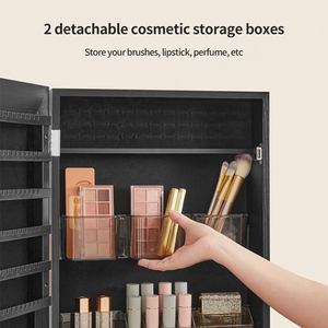 Bedroom Wooden Furniture Makeup Organizer Jewelry <b>Armoire</b> Wall Door Jewelry Mirror Storage Cabinet - Product Image 5