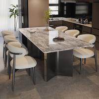 Luxe Moderne Rectangle Marbre Top Base En Métal Table À Manger Chaise Ensemble avec 4 6 Places Cuisine Restaurant Meubles Conceptions 2025