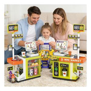Scanner Cash Register Toy Supermarket Grocery Store <b>Checkout</b> <b>Counter</b> Shopping Basket Pretend Market Educational Kids Toys - Product Image 3
