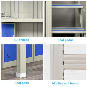 Chambre d'étudiant escaliers bon marché garçons maison double prix de stockage filles adolescents enfants adultes lits superposés en métal twin over twin - Product Image 5