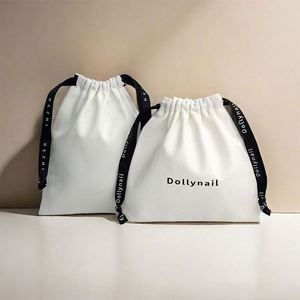 Bolsa de Lona de Algodón Suave con Cordón y Logotipo Personalizado, Tela Colorida Personalizada con Doble Cordón y Asa de Cuerda - Product Image 6