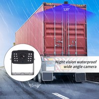Moniteur de recul quad 10,1 pouces pour bus, camion, tracteur, avec fonction d'image partagée, DVR 1080P et système de caméra de recul filaire pour camion
