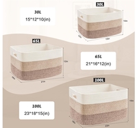 Nouveau panier en corde de coton rustique écologique, de forme rectangulaire, tissé, multifonctionnel, en tissu naturel, élégant