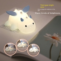 Veilleuse LED moderne blanc chaud en silicone, motif dessin animé Dragon Lait, tactile, pour chambre d'enfant, chevet, mur de fond, salon