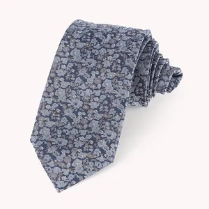 Produsen Dacheng kualitas tinggi kustom bisnis motif bunga Jacquard tenun Gravata Cravate 100% dasi sutra untuk pria
