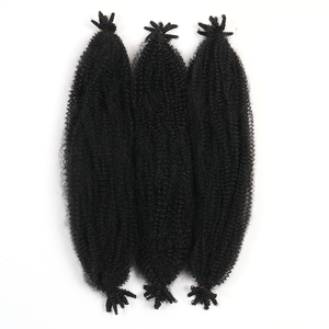 24-Zoll Langlebige Afro Kinky Curly Deep Wave Bulk Nicht Entflammbar Hochtemperaturfaser Häkelhaarverlängerungen mit Twist-Zöpfen - Product Image 3