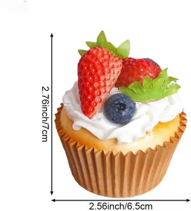 Modelo de Cupcake de Fresa Artificial Individual, Realista, No Tóxico, Duradero, para Exhibición en Panadería, Cocina, Decoración de Fiestas - Product Image 6