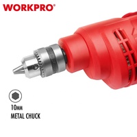 WORKPRO Perceuse électrique professionnelle 10MM Perceuse à fil pour outil électrique à vitesse variable