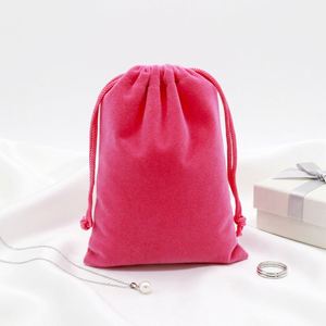 Wholesale Custom High Quality Luxury Soft Black Velvet Drawstring Pouch Bag Custom Logo Portable Gift <b>Packaging</b> for <b>Jewelry</b> - Product Image 4