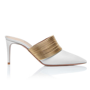 Décolleté da donna eleganti in pelle PU bianca con cinturino in oro con tacco <span class=keywords><strong>a</strong></span> <span class=keywords><strong>spillo</strong></span> e tacco <span class=keywords><strong>a</strong></span> <span class=keywords><strong>spillo</strong></span> - Product Image 2