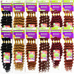 Lot de 4x 157g <span class=keywords><strong>Cheveux</strong></span> à tresser Deep Wave sans trame, bouclés, blond platine, effet mouillé et ondulé, extensions de <span class=keywords><strong>cheveux</strong></span> tressés - Product Image 1